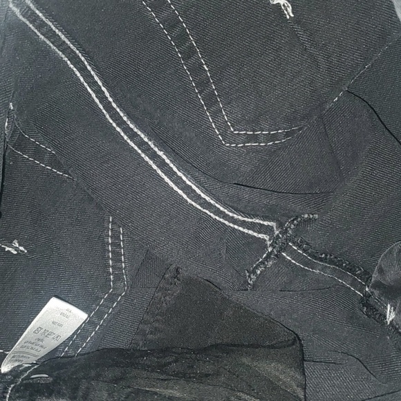 Adika jeans women's size medium black white trim button-fly raw-cut fray… - Picture 12 of 15